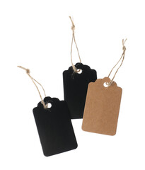Different blank tags with strings isolated on white
