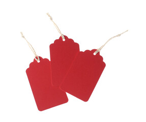 Blank tags with strings isolated on white