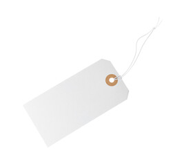 Blank tag with string isolated on white