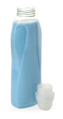 Bottle of fabric softener isolated on white