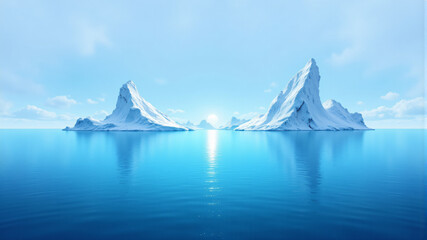 Majestic Icebergs in Serene Waters
