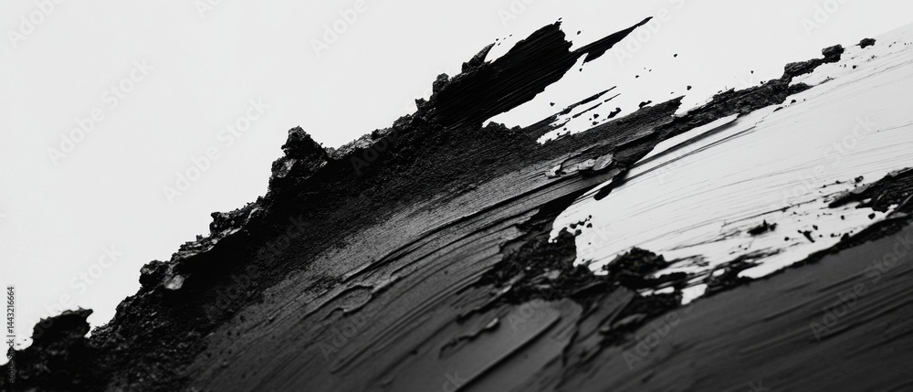 Poster abstract monochrome texture with rough strokes and contrasting tones creating a dramatic visual impa