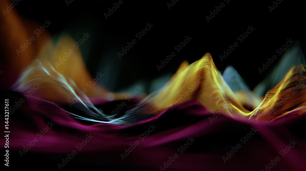Poster colorful abstract waves design digital art vibrant with a soft viewpoint modern concept for visual a