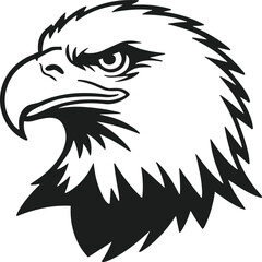 American Bald Eagle Head Silhouette – Patriotic Vector Illustration for Independence Day USA