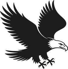 Bald Eagle Silhouette Vector – Fierce American Symbol for Patriotic and Independence Day Designs