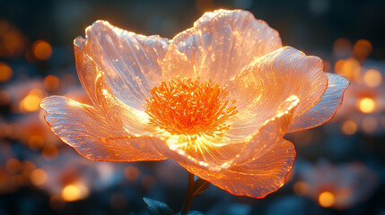 orange flower with water drops