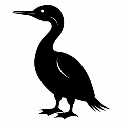 Minimalist Cormorant Silhouette Vector