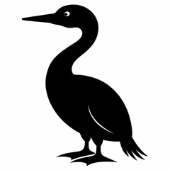 Minimalist Cormorant Silhouette Vector