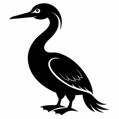 Minimalist Cormorant Silhouette Vector