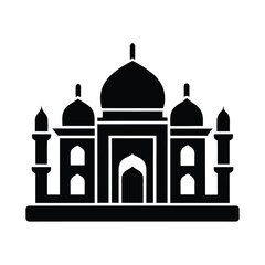 grand palace stencil icon silhouette vector illustration