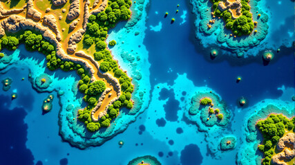 Stunning Aerial View of Tropical Islands and Crystal Waters