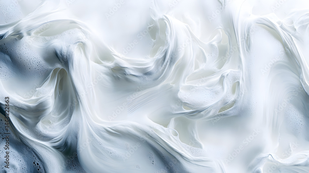Poster fluid white abstract art studio setting digital creation minimalist environment top-down view modern