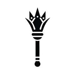 queens scepter stencil icon silhouette vector illustration