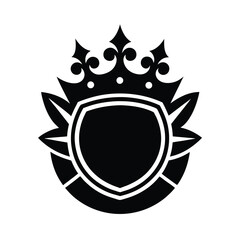 royal seal stencil icon silhouette vector illustration