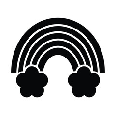st patricks day rainbow icon silhouette vector illustration