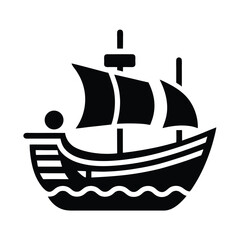 thanksgiving pilgrim ship icon silhouette vector illustration