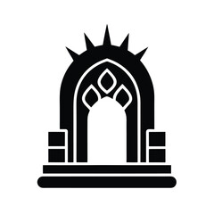 throne room arch stencil icon silhouette vector illustration