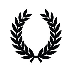 Fototapeta premium victory wreath stencil icon silhouette vector illustration
