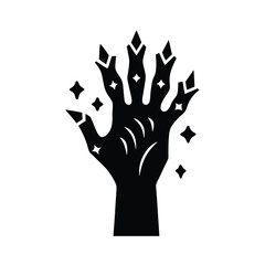 zombie hand icon silhouette vector illustration