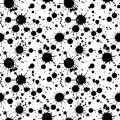 Black Ink Splatter Seamless Pattern