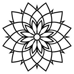 Minimalist Mandala Line Drawing