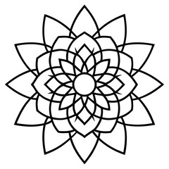 Minimalist Mandala Line Drawing