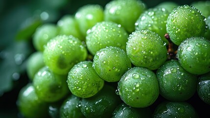 Juicy Green Grapes: A Close-Up of Nature's Sweetness