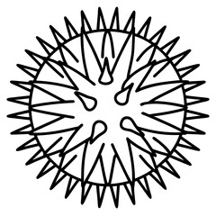 Single-Line Sea Urchin Vector Design