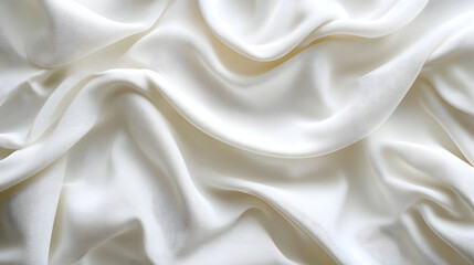 Obraz premium Flowing white fabric textiles studio high-quality image minimalist close-up textured elegance