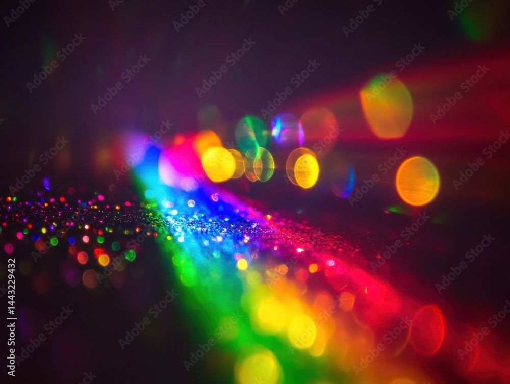 Poster vibrant bokeh lights dance across a dark canvas creating a mesmerizing display of colorful illuminat