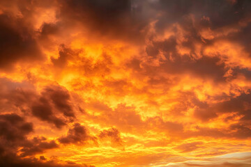 Fototapeta premium fiery sky with clouds