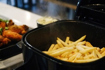 Close up View of Fried Food from an Air Fryer