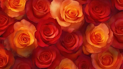 A Stunning Bouquet of Orange and Red Roses