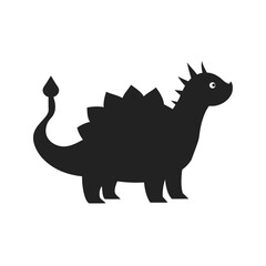 Minimalist ankylosaurus dinosaur black silhouette