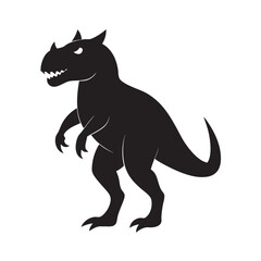 Black silhouette of a fierce carnosaurs