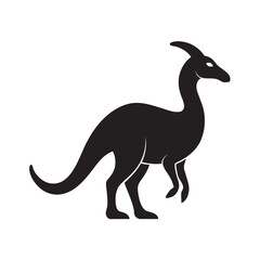 Parasaurolophus dinosaur shown in silhouette view