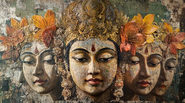 Triple Goddesses Painting