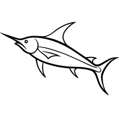 Sleek Marlin Line Art Vector