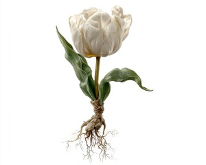 Fototapeta premium Detailed Botanical drawing of a White Tulip Flower
