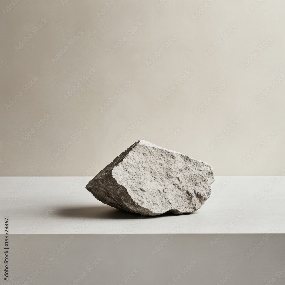 Poster elegant stone display on neutral background perfect for product showcase with soft lighting and mini