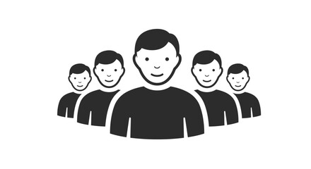 Simple Silhouettes of People in a Row