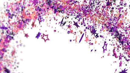 Sparkling star confetti on white. Perfect for festive designs, cards, and invitations.