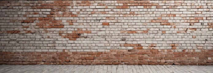 Naklejka premium Whitewashed brick, heavily distressed, grunge effect, surface, decay, texture