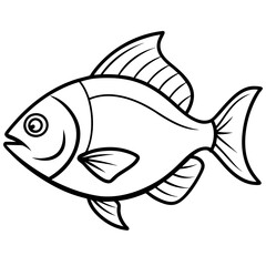 Sleek One Line Piranha Vector Illustration