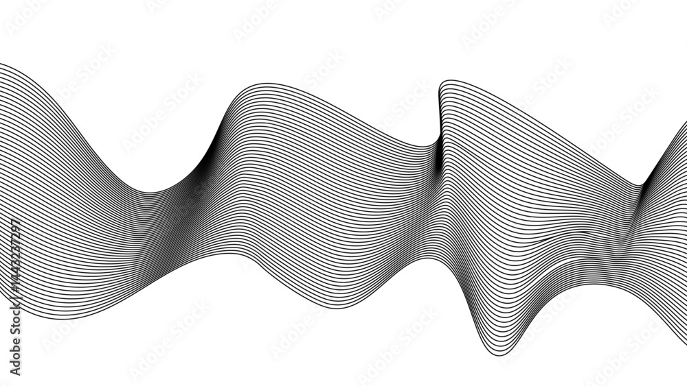 Poster thin wavy line abstract background. wavy line horizontal divider outline minimalist background. abst