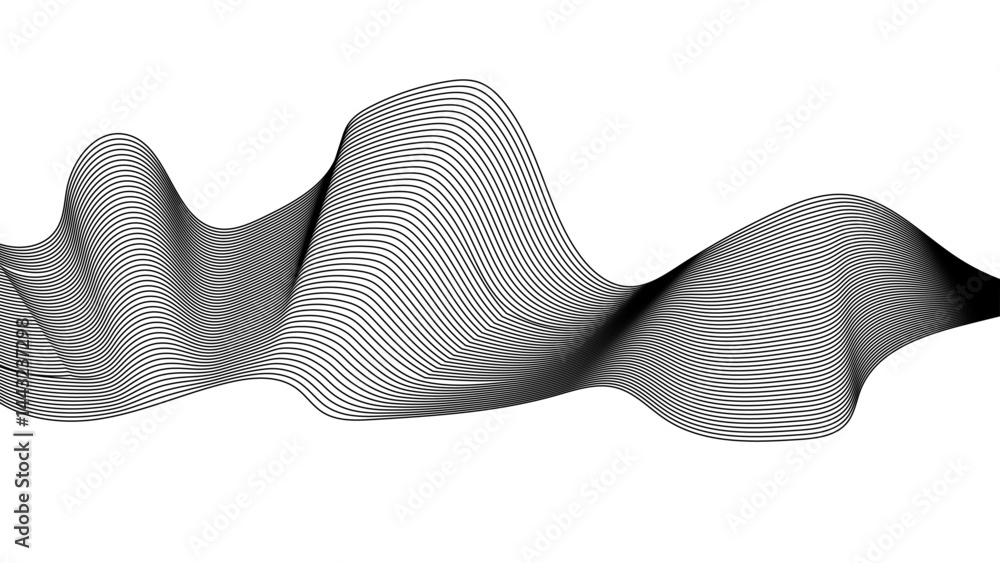 Poster thin wavy line abstract background. wavy line horizontal divider outline minimalist background. abst