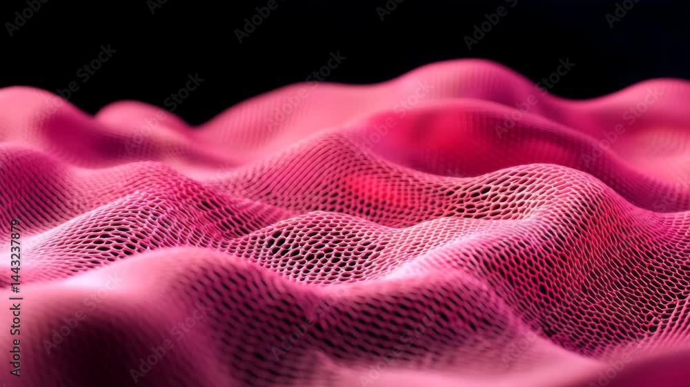 Poster colorful wave patterns created by mesh fabric in artistic display