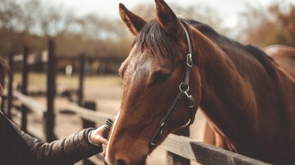 Affectionate Horse: Gentle Touch and Connection