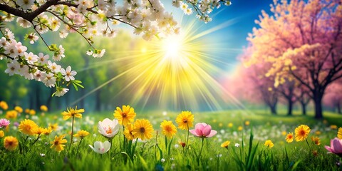 Fototapeta premium abstract sunny beautiful spring background