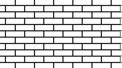 brick wall vector art simple outline design isolated white background. 